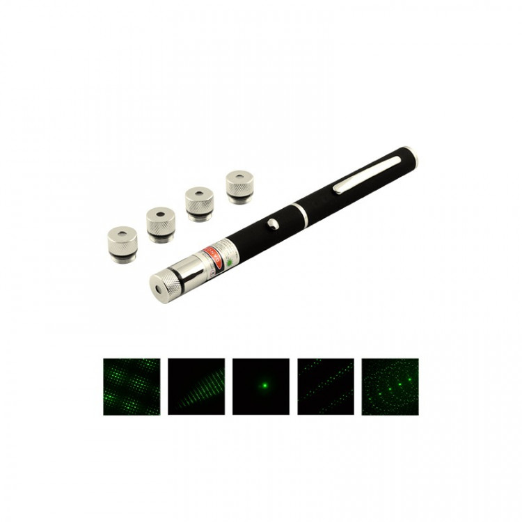 Ліхтар-лазер Police зелений 803-5, 5 насадок, оксамитова коробка 