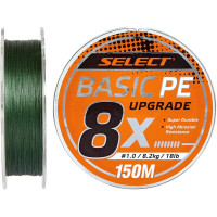 Шнур Select Basic PE 8x 150m #1.5/0.18mm 22lb/10kg, зеленый