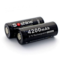 Аккумулятор Soshine 26650 37V 4200 mAh Li-ion защищенный (царапины, потертости)