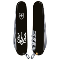 Нож Climber Ukraine 91мм/14функ/черный /Тризуб готический бел.