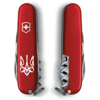Нож Climber Ukraine 91мм/14функ/черв /Тризуб готический бел.