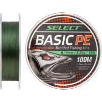 Шнур Select Basic PE 100m 0.08mm 8lb/4kg, темно-зеленый