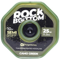Поводковый материал RidgeMonkey Connexion Rock Bottom Tungsten Semi Stiff Coated Hooklink Camo Green 10m 25lb