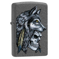 Зажигалка Zippo 211 Wolf Skull Feather Design 29863