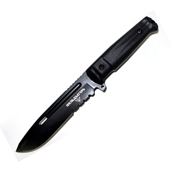 Нож Kizlyar Supreme Feldjager черный, сталь AUS8, черные ножны 