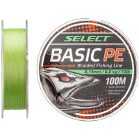 Шнур Select Basic PE 150m 0.10mm 10lb/4.8kg, салатовый