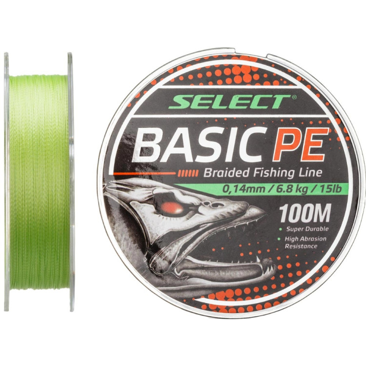 Шнур Select Basic PE 150m 0.16mm 18lb/8.3kg, салатовый 