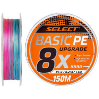 Шнур Select Basic PE 8x 150m #1.5/0.18mm 22lb/10kg, разноцветный