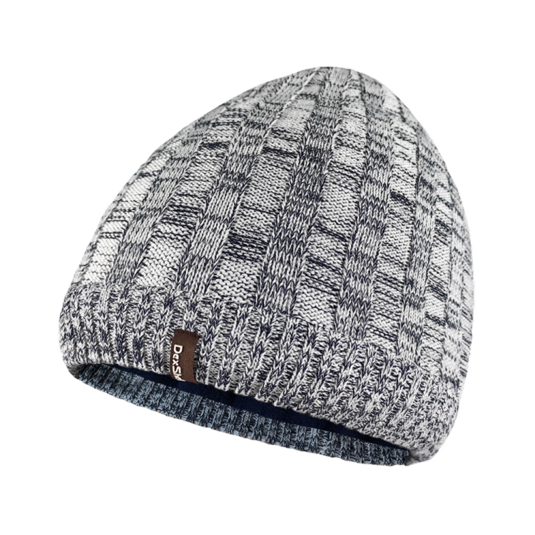 Водонепроницаемая шапка Dexshell Heathered Rib Knit Beanie, onesize (56-58 см), бело-серая 