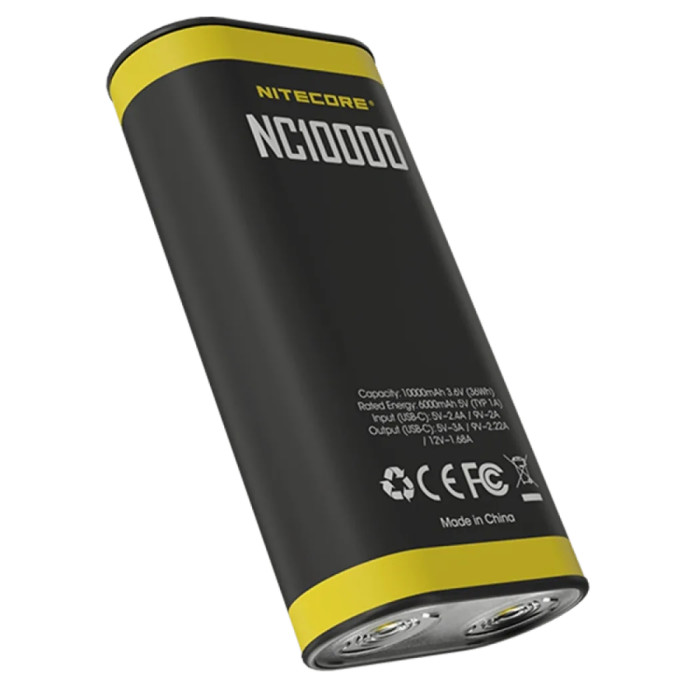 2в1 - Зовнішній зарядний пристрій Power Bank + ліхтарик Nitecore NC10000 (QC 3.0, 10000mAh) 