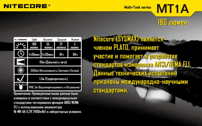 Кишеньковий ліхтар Nitecore MT1A, 180 люмен 