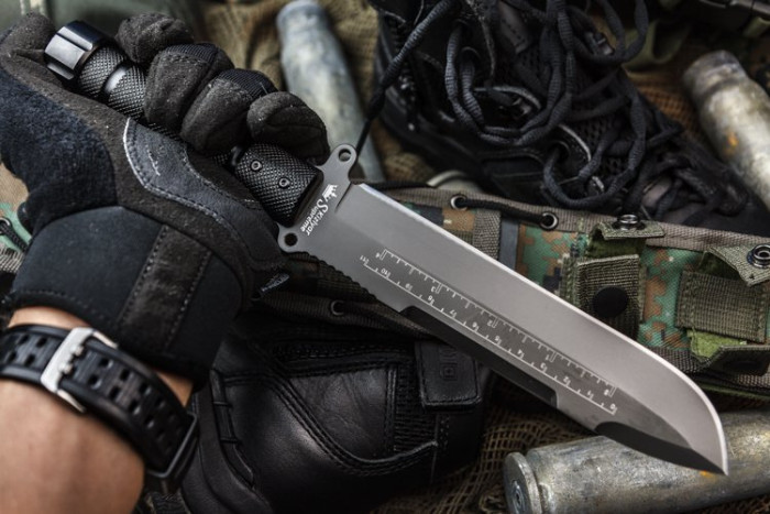Ніж Kizlyar Supreme Survivalist X, сталь AUS8, Gray Titanium 