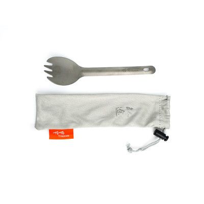 Ложка-вилка титанова (тип в) TiTo Titanium-сіра матова з мішечком