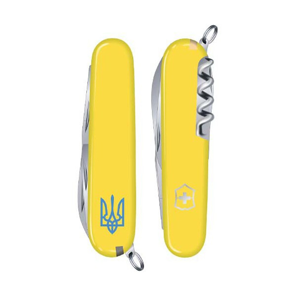 Ніж Spartan Ukraine 91мм/12функ/жовт /Тризуб.син. 