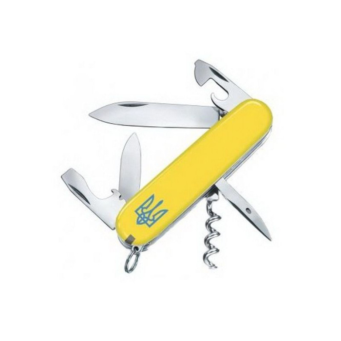 Ніж Spartan Ukraine 91мм/12функ/жовт /Тризуб.син. 