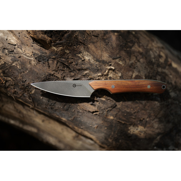 Ніж фіксований кишеньковий Civivi High Grass Field Knife (7,4 см) 14C28N / Wood дерево з чохлом
