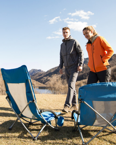 Крісло Шезлонг KingCamp з високою спинкою (KC1901) Блакитний 