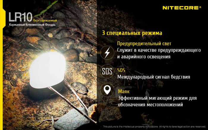 Кемпінговий ліхтар Nitecore LR10 High CRI, 250 люмен, жовтий 