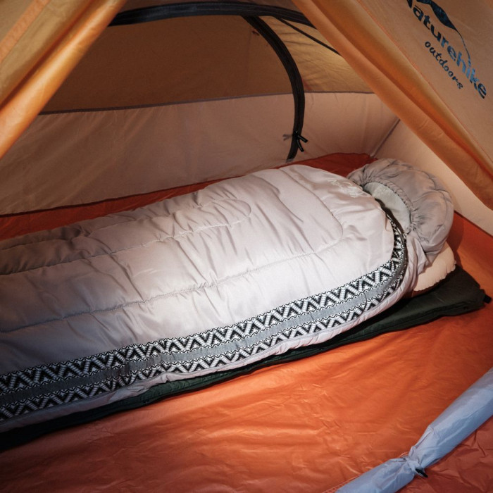 Спальник з капюшоном Naturehike L250 NH21MSD07, (9°C), лівий, сірий 