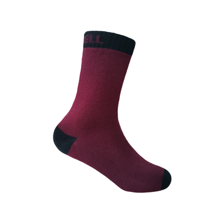 Водонепроникні шкарпетки дитячі Dexshell Ultra Thin Children Sock, бордовий /чорний, L 