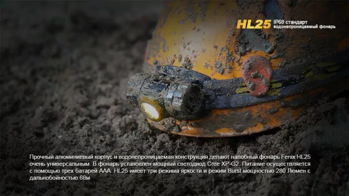 Ліхтар Fenix HL25 XP-G2 (R5), сірий 