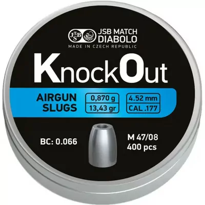 Кулі пневматичні JSB Diabolo KnockOut Slugs 4,52 мм , 0,870 г, 400 шт/уп