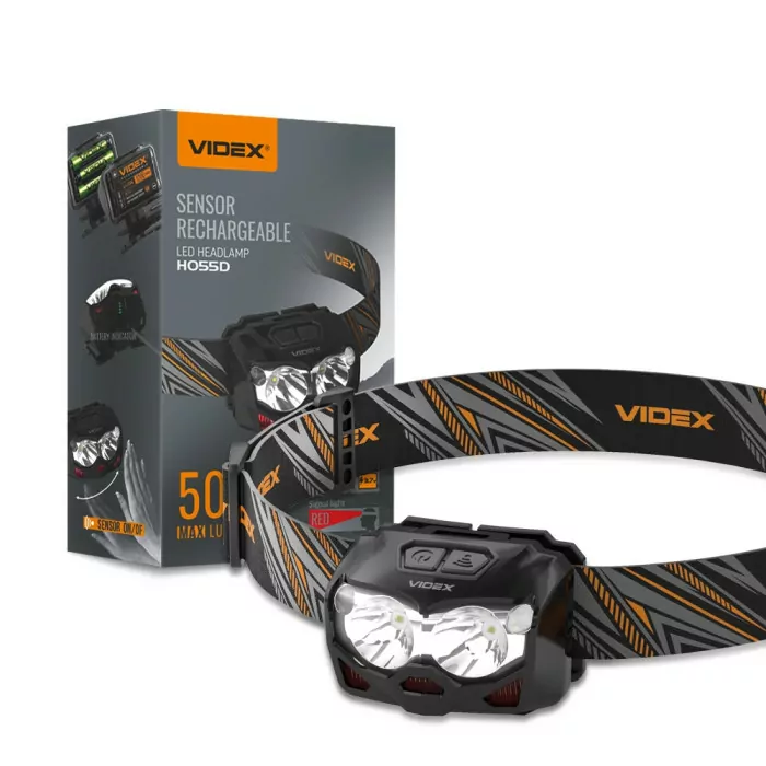 Налобний світлодіодний ліхтарик VIDEX VLF-H055D 500Lm 5000K 