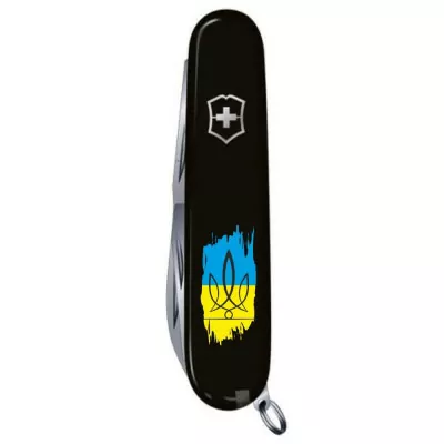 HUNTSMAN UKRAINE 91мм/15функ/черн /штоп/ніжн/пила/гачок /Трезубець фігурний на фоні прапора