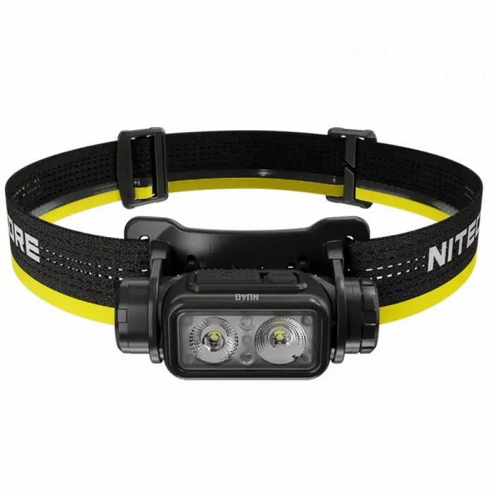 Ліхтар налобний Nitecore NU40 (Білий + Червоний LED, 1000 люмен, 9 режимів, 1x18650, USB-C, датчик наближення) 