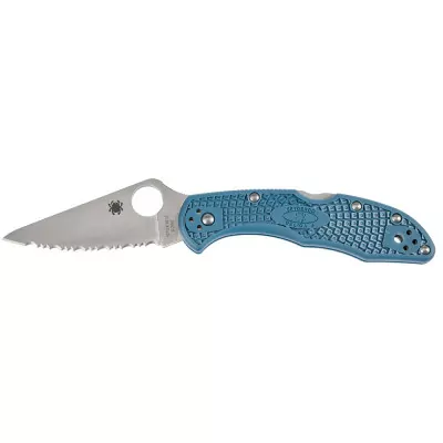 Ніж Spyderco Delica 4, K390, серрейтор blue