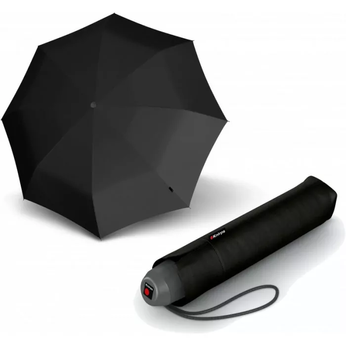 Парасолька Knirps E. 050 Black хутро /складаний /8спіц /D94x25см 