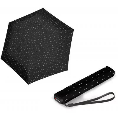 Парасолька Knirps US.050 Rain Black хутро /складаний /6спіц /D90x21см