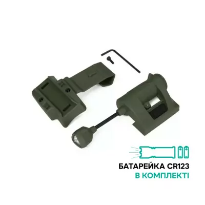 Тактичний ліхтар на шолом Night Evolution LT-09-T з 4-ма світлодіодами. Олива