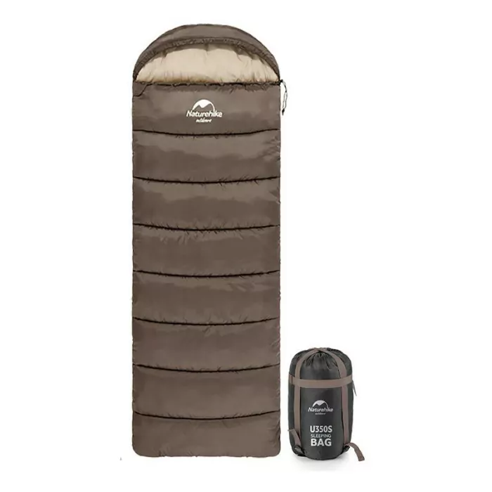 Спальник з капюшоном Naturehike U350S NH20MSD07, (-3°C), правий, коричневий 