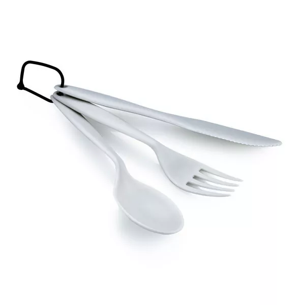 Комплект ніж вилка ложка GSI Outdoors Tekk Cutlery (сірий) 