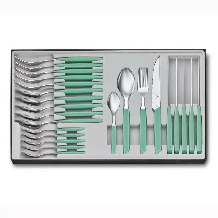 Набір посуду Victorinox Swiss Modern з 24 предметів Swiss Modern, Table Set Steak Knife), 24 Pieces, м'ятний 