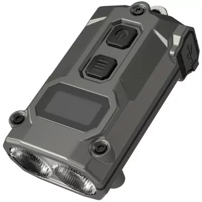 Ліхтар наключний Nitecore TINI 3 (2xNiteLab UHE LED, 600 люмен, 5 режимів, USB-C), сірий