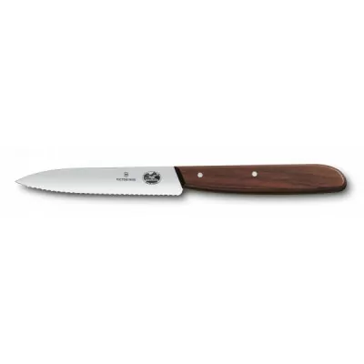 Кухонний ніж Wood Paring 10см хвиль. з дерев. ручкою