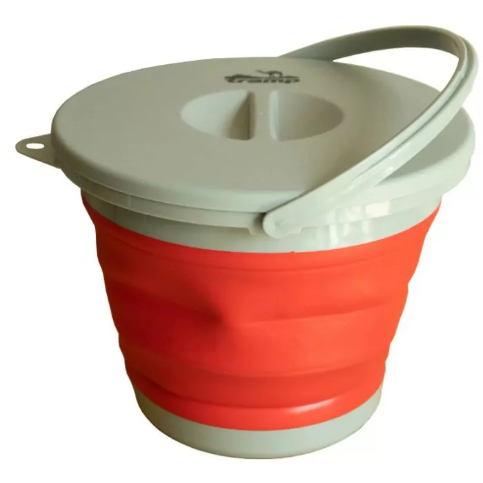 Відро Tramp складне силіконове з кришкою 5л red 