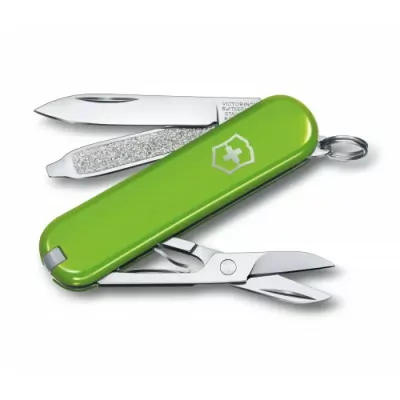 Ніж-брелок Victorinox Classic SD Colors, Smashed Avocado, Gift Box (0.6223.43 G) 7 функцій, 58 мм, Колір Світло-зелений