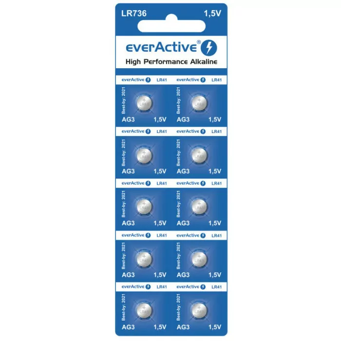 Батарейка лужна everActive LR41 /LR736 /G3, 1.5 V, блістер 10шт 