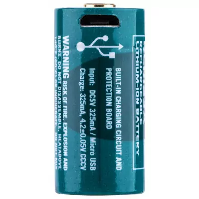 Акумулятор Olight RCR123 (16340) з зарядним портом micro-USB 
