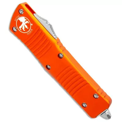 Ніж Microtech Combat Troodon подвійний край атласний Помаранчевий (142-4OR) 