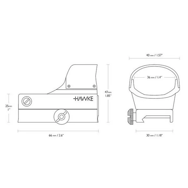 Приціл коліматорний Hawke RD1x WP Digital Control Wide View (Weaver) 