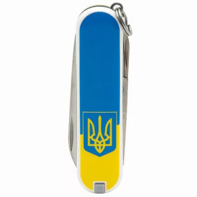 CLASSIC SD UKRAINE 58мм/1сл/7функ/біл /ножн/жовт-бл. з Гербом/бл.