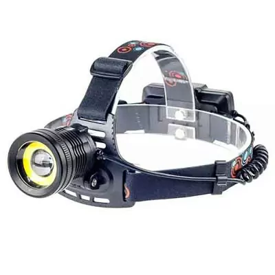 Ліхтар налобний Police BL-A19-GT200+COB, 2x18650, zoom, ЗП Type-C, Box