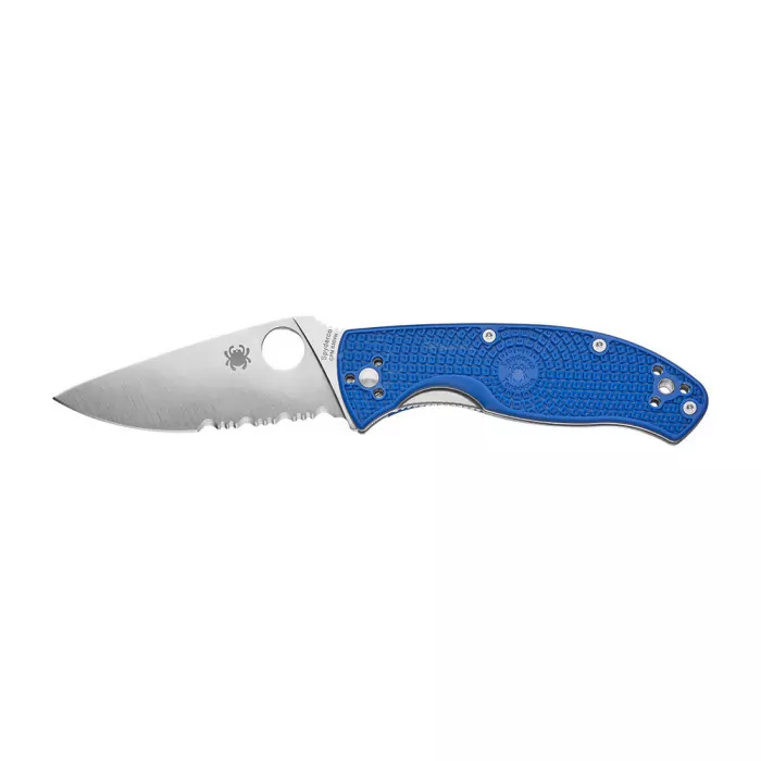 Ніж Spyderco Tenacious, S35VN, полусеррейтор blue 
