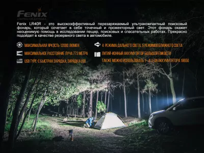 Fenix LR40R XP-L HI V3 + 18 Luxeon V2, 12000 лм 