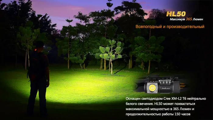 Ліхтар Fenix HL50 Cree XM-L2 (Т6) 