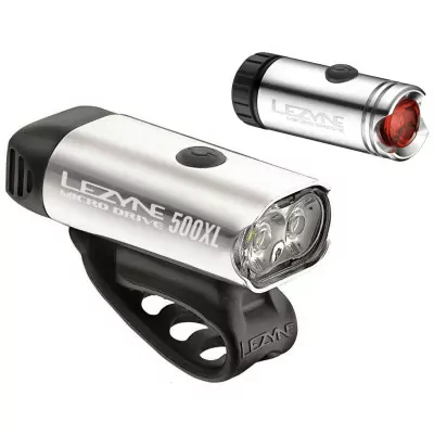 Комплект велофар Lezyne MICRO DRIVE 500XL /MICRO PAIR сріблястий 500/180 люменів Y12